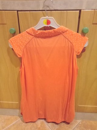 Blusa Massimo Dutti Naranja Lunares