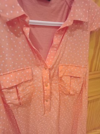Blusa Massimo Dutti Naranja Lunares