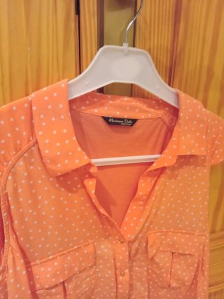 Blusa Massimo Dutti Naranja Lunares