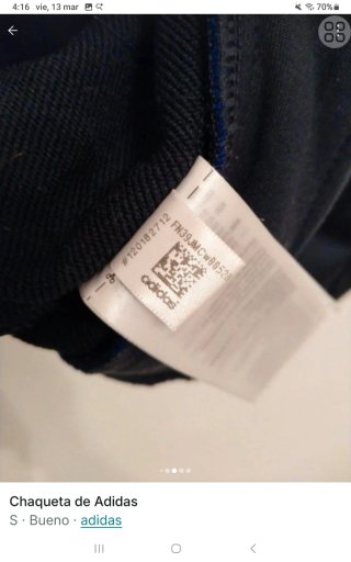 Chaqueta Adidas S Azul/Gris