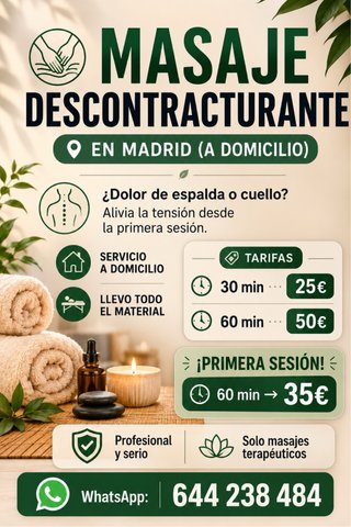 Masajes a domicilio Madrid