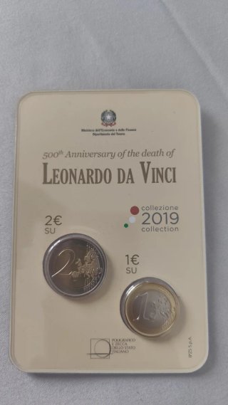 Euro 1€ e 2€ Leonardo da Vinci 500° Anniversario
