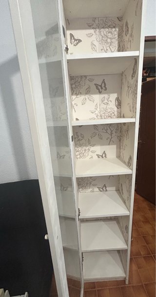 Vitrina alta cristal y madera