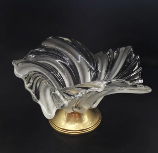 Precioso centro de mesa ondulado cristal de Murano