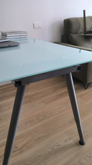 Mesa comedor o escritorio cristal regulable altura