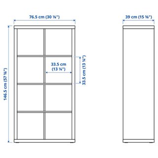 Estantería Ikea Kallax 77x147cm. Wengue