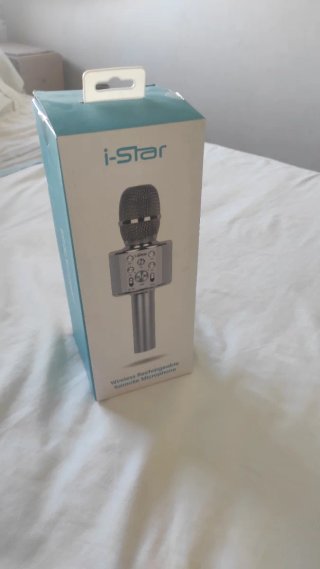 Micrófono Karaoke i-Star Plata y Blanco