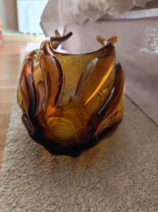 Jarrón Vintage Cristal Ámbar 35cm