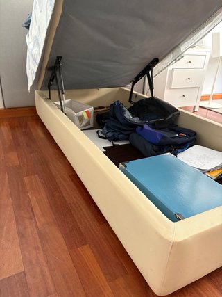 Canapé abatible 90cm beige/azul