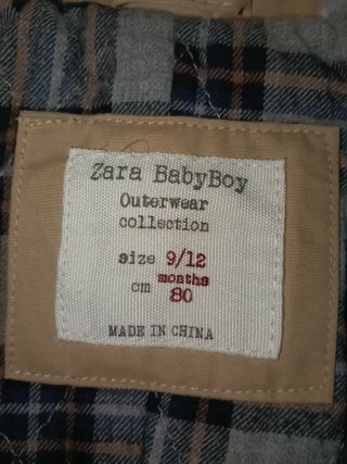 Chaqueta Zara.. 9/12 meses