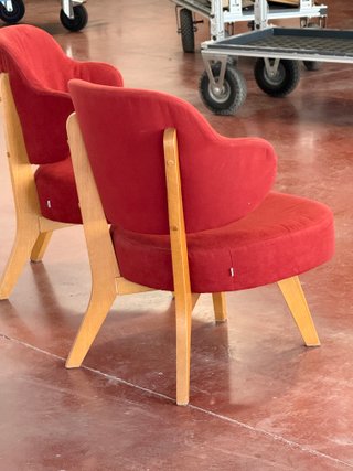 2 Butacas Isma diseño vintage – Tapizado rojo terc