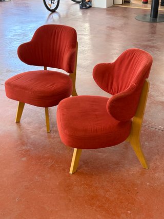 2 Butacas Isma diseño vintage – Tapizado rojo terc