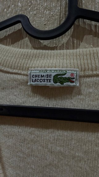 Jersey Lacoste Beige V-Neck