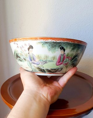 Cuenco de porcelana china pintado a mano