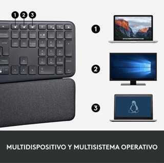 Teclado Ergonómico Logitech K860 Negro/Gris