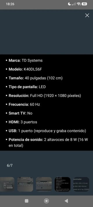 Televisión 40 pulgadas