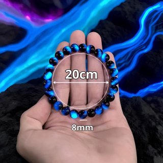 Pulsera Ojo de Tigre Azul y Negra