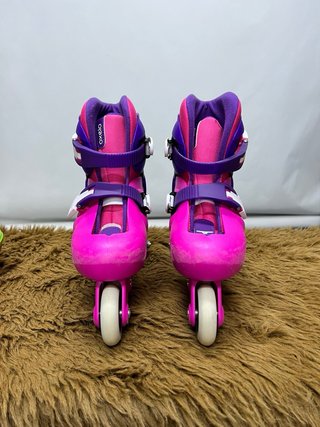 Patines y Casco Infantil Rosa/Morado talla 30 a 32