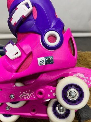 Patines y Casco Infantil Rosa/Morado talla 30 a 32