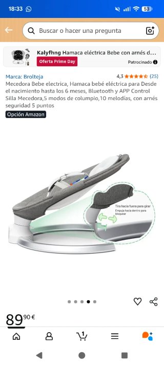 Mecedora Eléctrica Bebé con Arnés