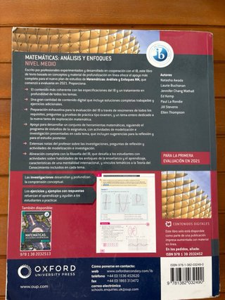 Matemáticas análisis y enfoques. Libro del alum...