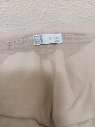 Pantalones vaqueros premamá camel y azul