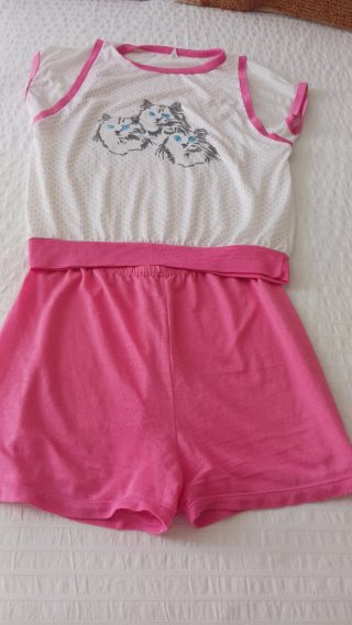 Pijama Verano Niña Gatos. T / 16