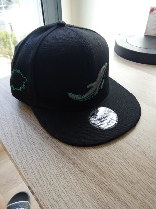 Gorra Negra con Diseño de Delfín