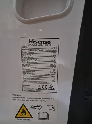 Aire Acondicionado Portátil Hisense Blanco