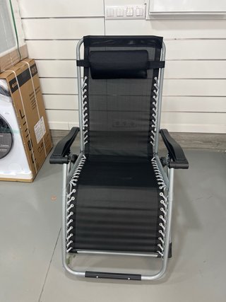 Silla Tumbona Playa VEVOR Negra/Plata