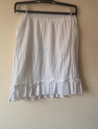 Falda Ibicenca Blanca con Bordado Azul