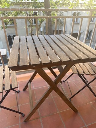 Mesa y 2 Sillas Terraza Plegables