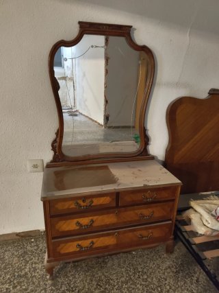 Mueble tocador madera con espejo
