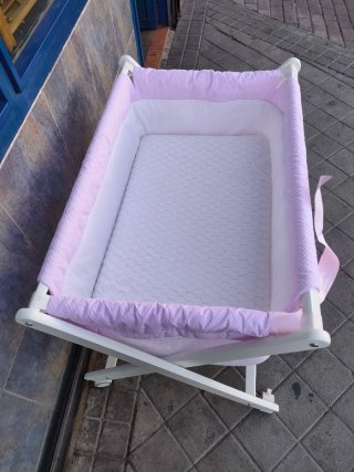 Minicuna bebé blanca plegable 640513971