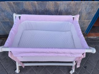 Minicuna bebé blanca plegable 640513971