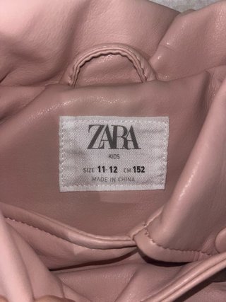 Chaqueta de cuero rosa de Zara kids talla 11-12