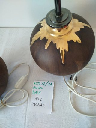 Lámparas de cerámica marrón y oro