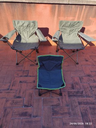 2 Sillas Plegables Camping Tela
