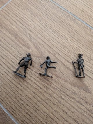 3x Soldatini Piombo Cowboy Anni '70