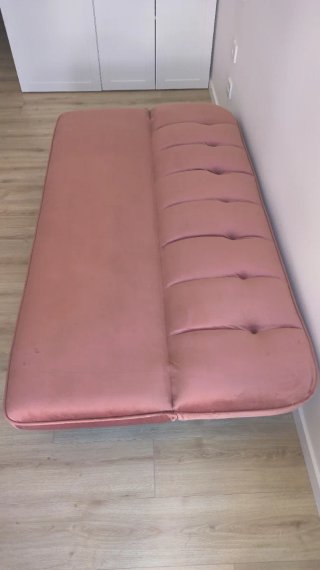 Sofá Cama Vintage Rosa Terciopelo