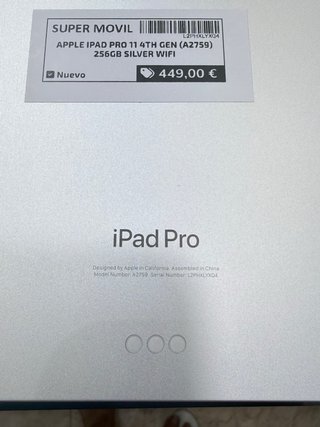 iPad Pro 11 4ª Gen 256GB Plata Wifi