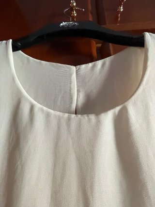 Vestido tirantes beige tela con caída, talla XL