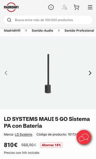 Altavoz LD Systems Maui 5 GO Batería