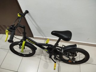 Bicicleta infantil negra y verde