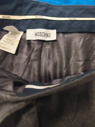 Pantaloni grigi Moschino lana