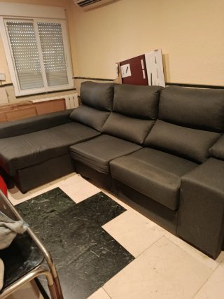 Sofá modular gris tela