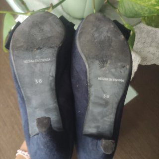 Tacones azules con lazo