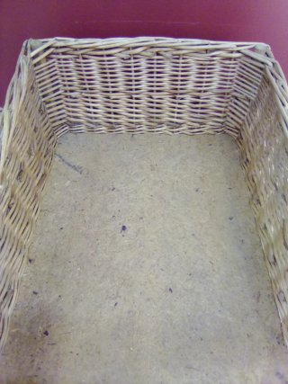 Panera de mimbre rectangular