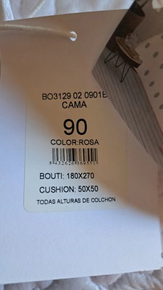 Colcha Bouti 90cm Burrito Blanco