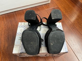 Sandalias Stradivarius Tacón Plataforma Negras